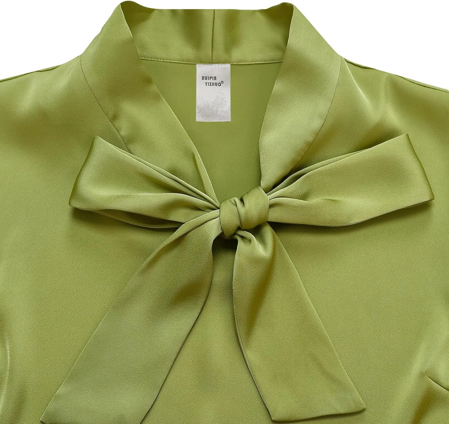 2025 Elegant Summer Women's Bow Collar Ruffle Short Sove Shirt Casual Shirt Top
