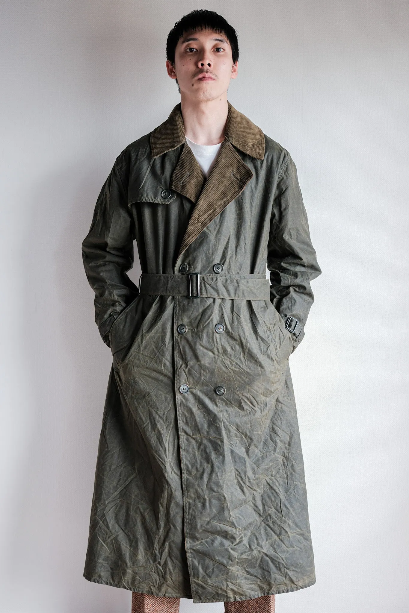 【~90's】Vintage Barbour "TRENCH COAT" 3 Crest