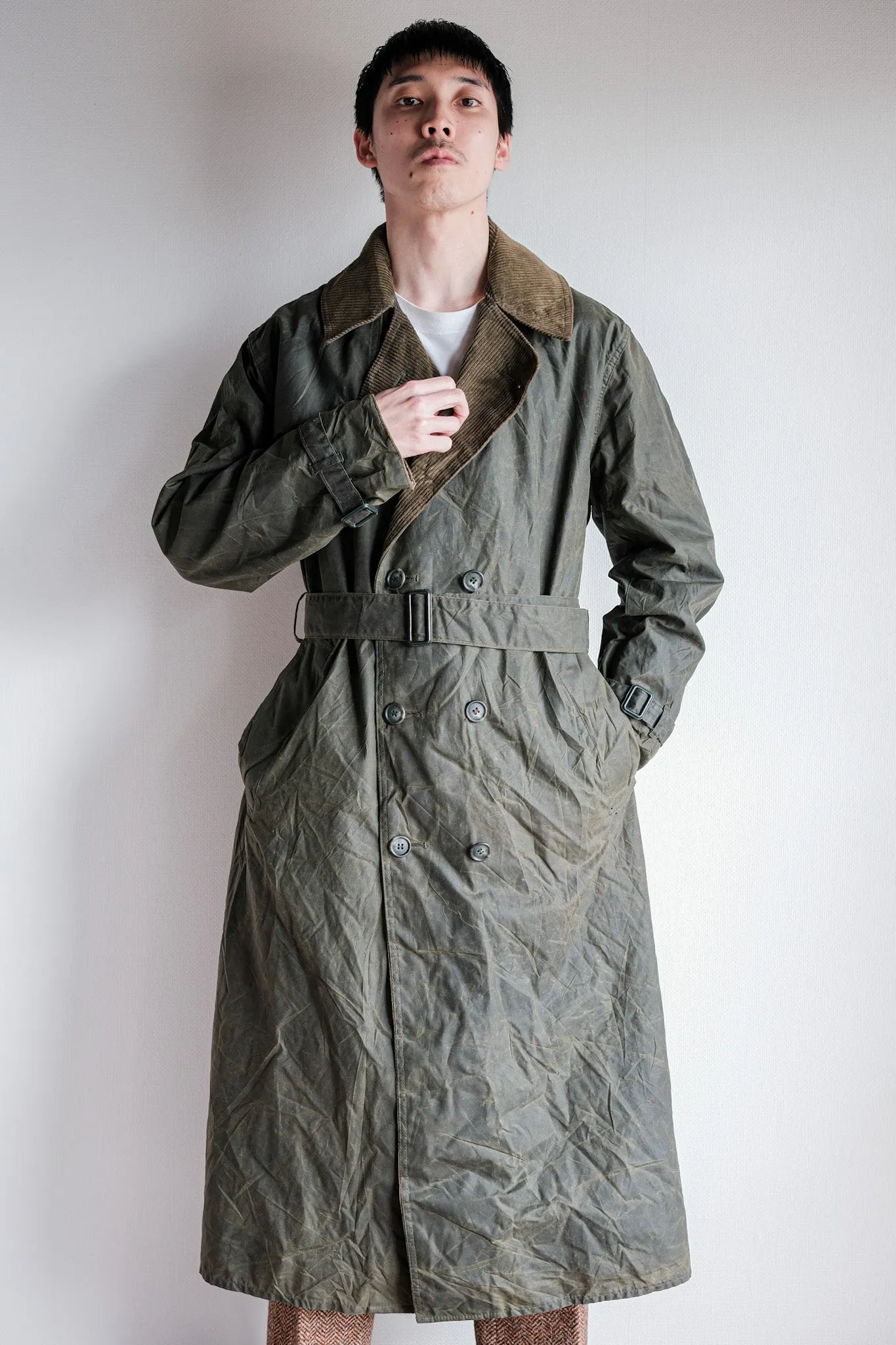 【~90's】Vintage Barbour "TRENCH COAT" 3 Crest