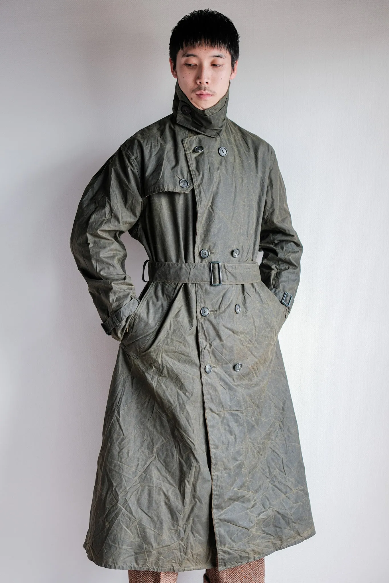 【~90's】Vintage Barbour "TRENCH COAT" 3 Crest