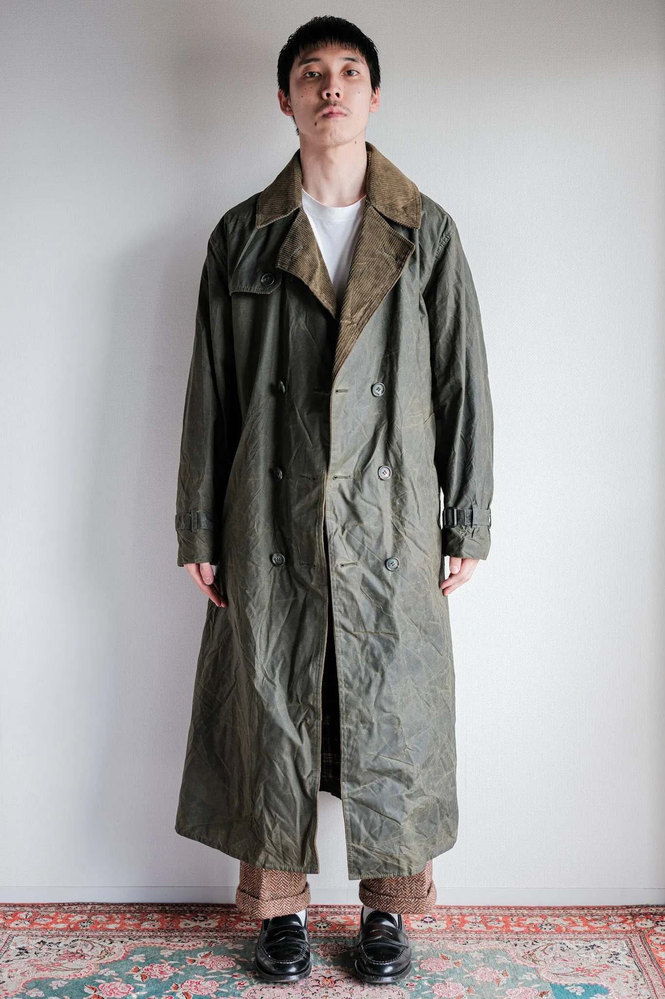 【~90's】Vintage Barbour "TRENCH COAT" 3 Crest