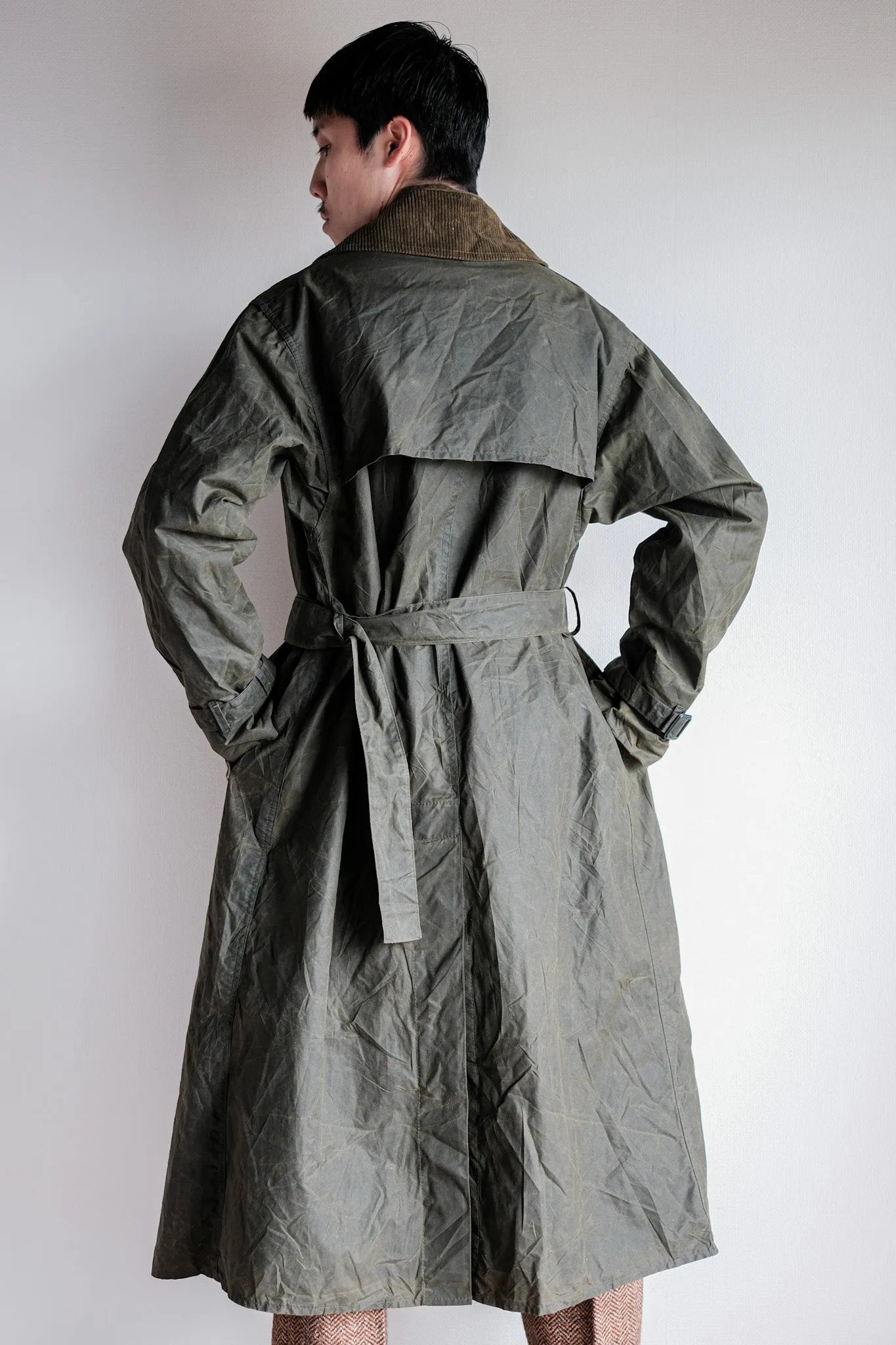 【~90's】Vintage Barbour "TRENCH COAT" 3 Crest