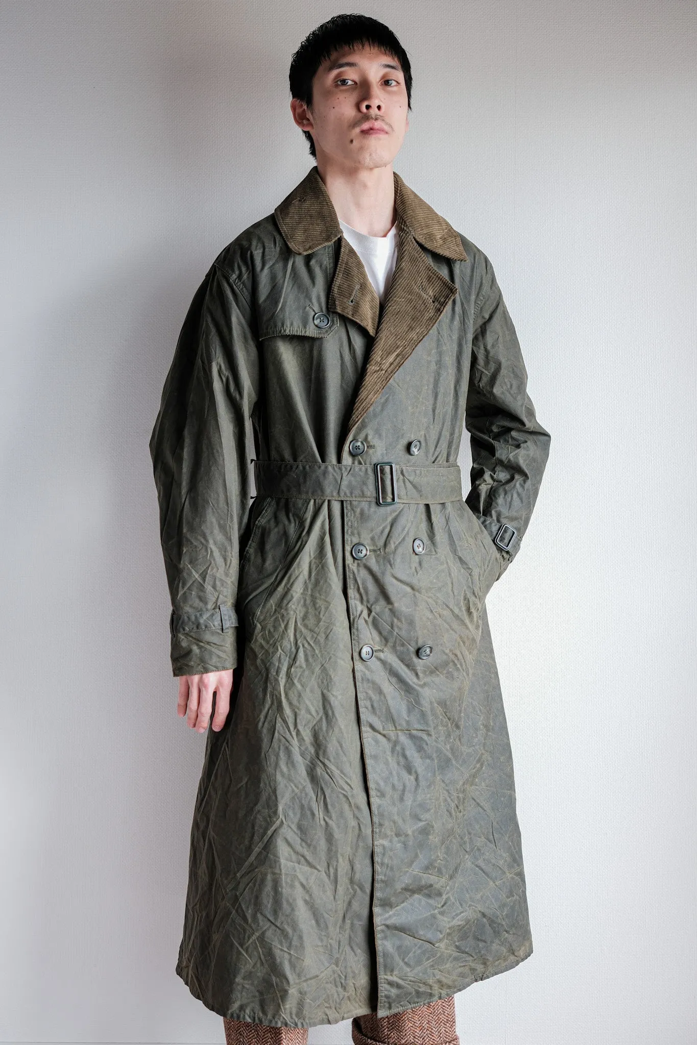 【~90's】Vintage Barbour "TRENCH COAT" 3 Crest