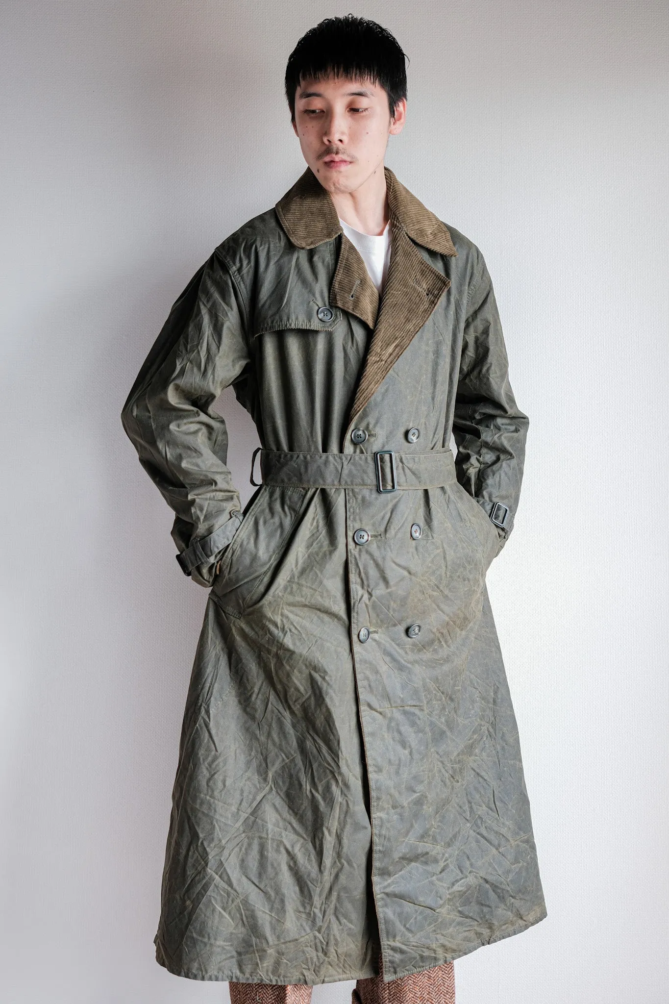 【~90's】Vintage Barbour "TRENCH COAT" 3 Crest