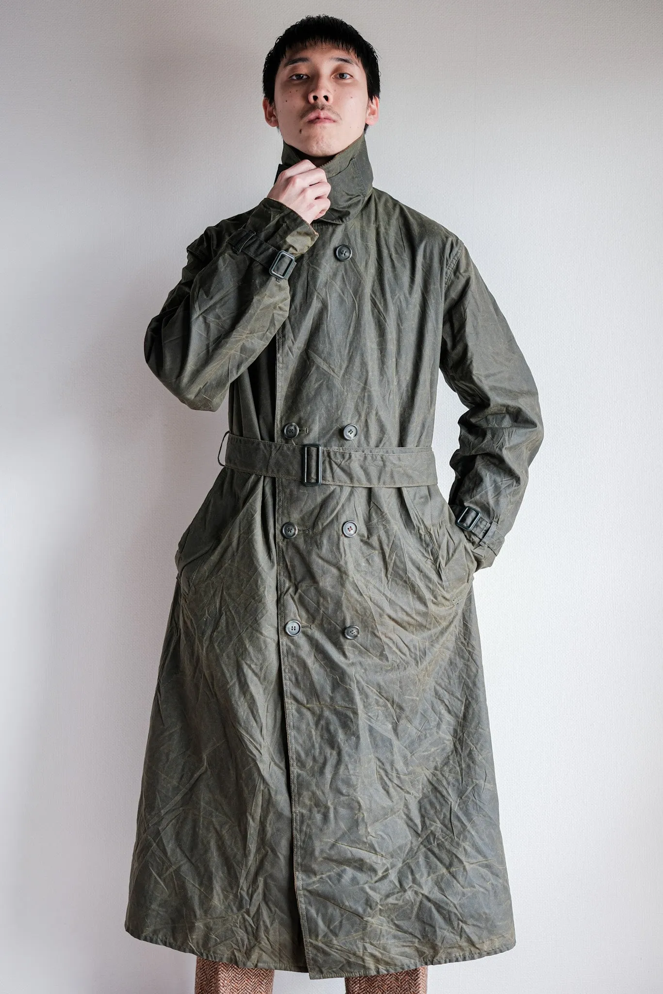 【~90's】Vintage Barbour "TRENCH COAT" 3 Crest