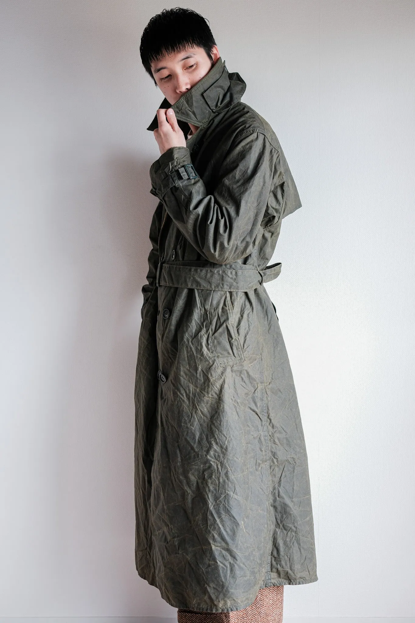 【~90's】Vintage Barbour "TRENCH COAT" 3 Crest