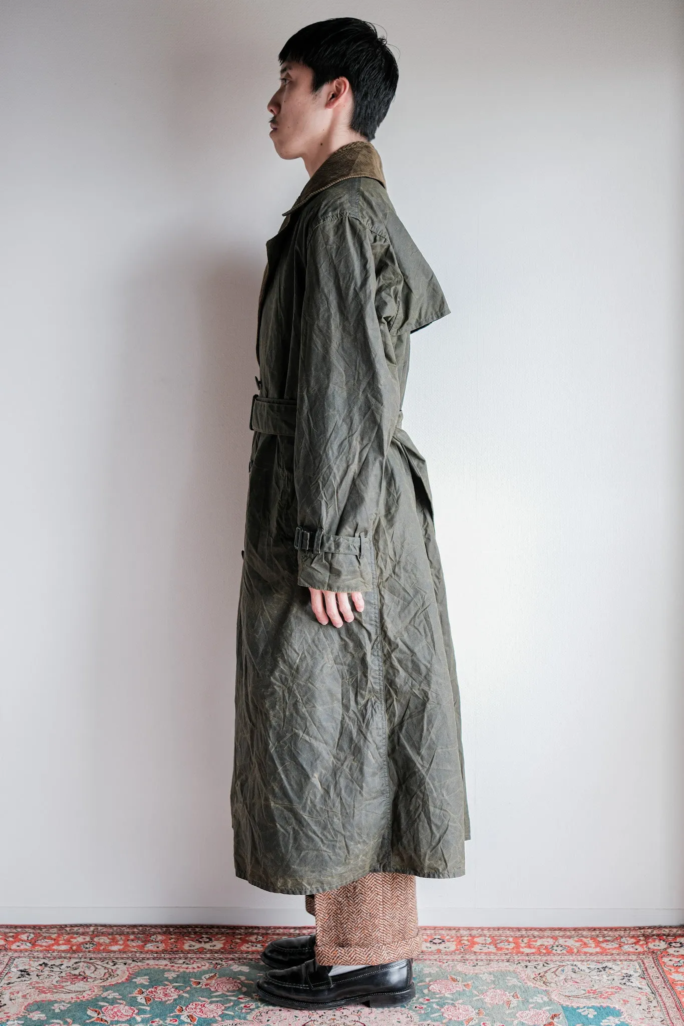 【~90's】Vintage Barbour "TRENCH COAT" 3 Crest