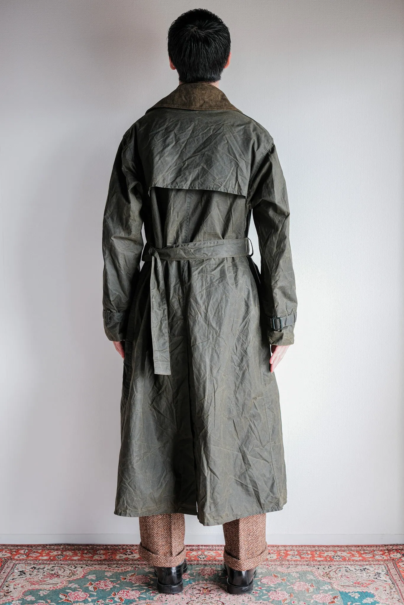 【~90's】Vintage Barbour "TRENCH COAT" 3 Crest