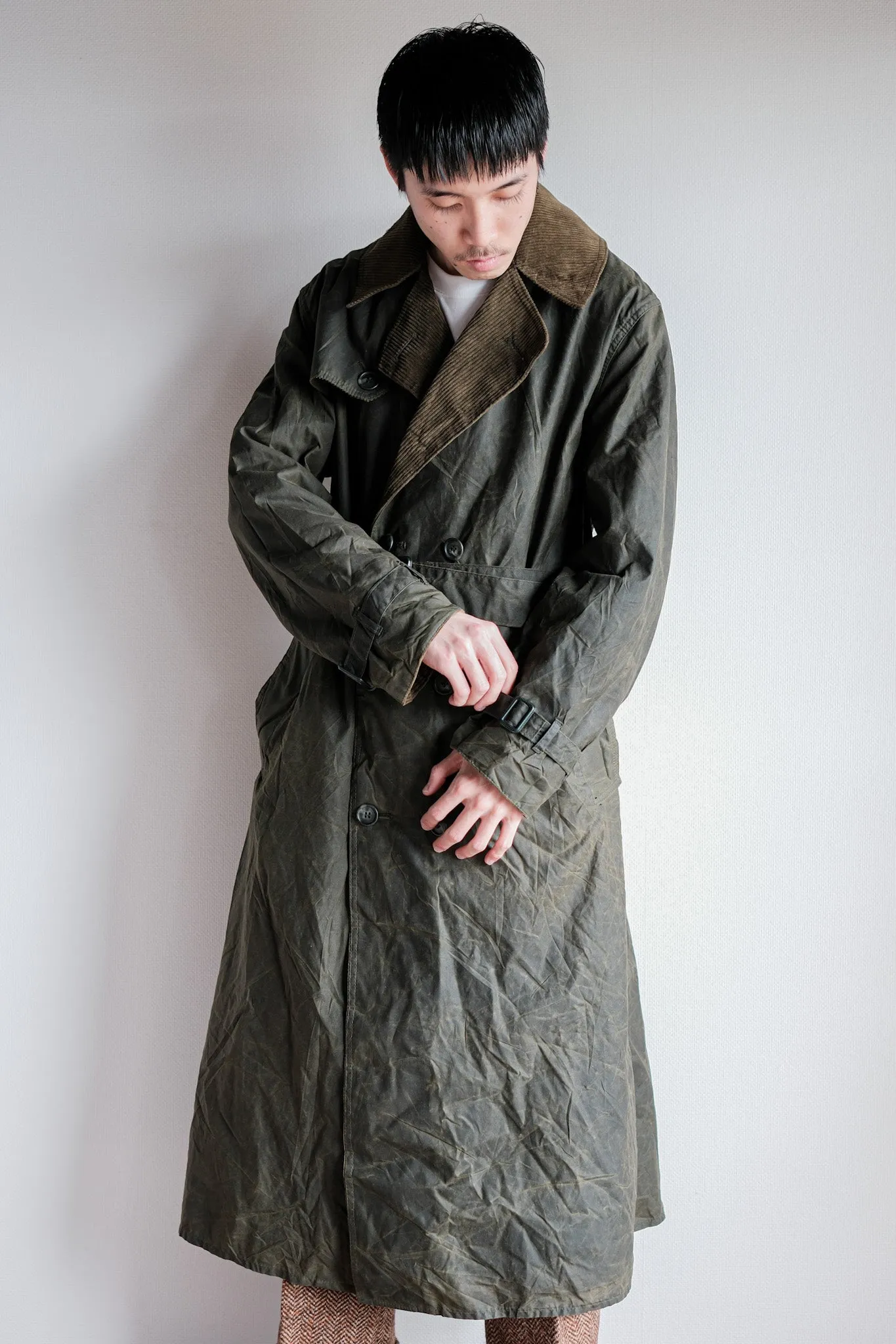 【~90's】Vintage Barbour "TRENCH COAT" 3 Crest