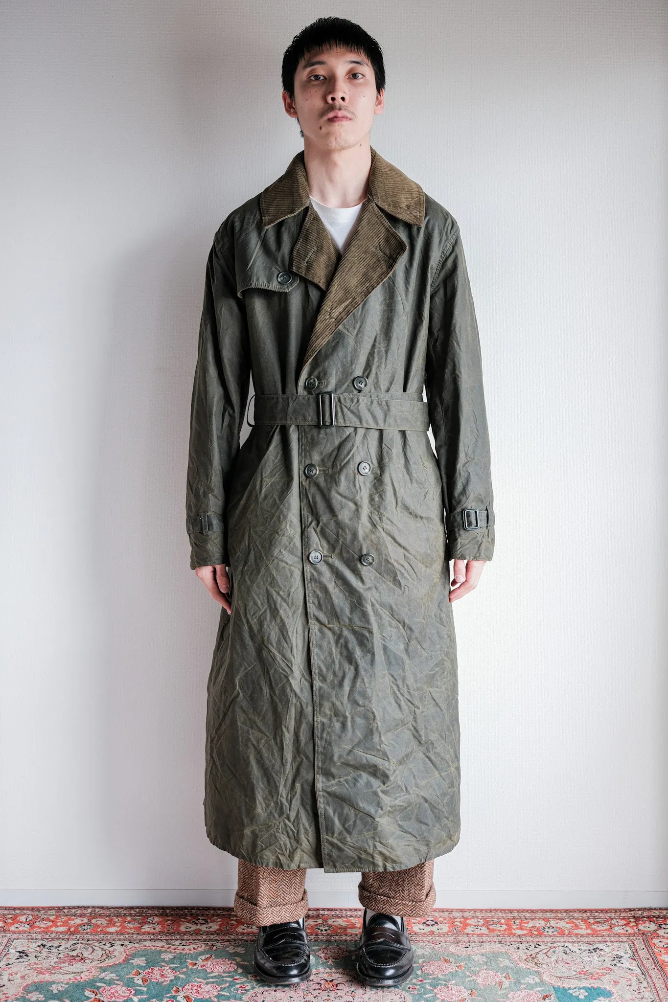 【~90's】Vintage Barbour "TRENCH COAT" 3 Crest
