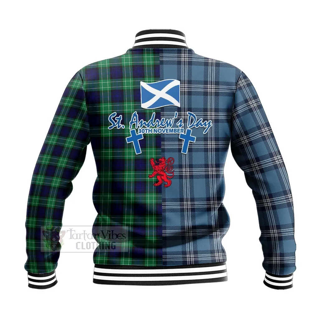 Abercrombie Tartan Baseball Jacket Happy St. Andrew's Day Half Tartan Style