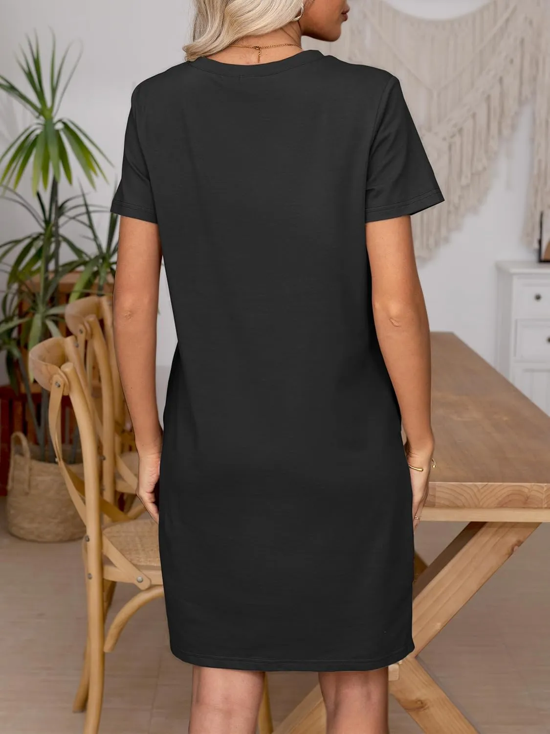 ANRABESS Women's Summer Casual T Shirt Dresses Short Sleeve Crewneck Striped Mini Shift Dress 2025 Beach Vacation Outfits