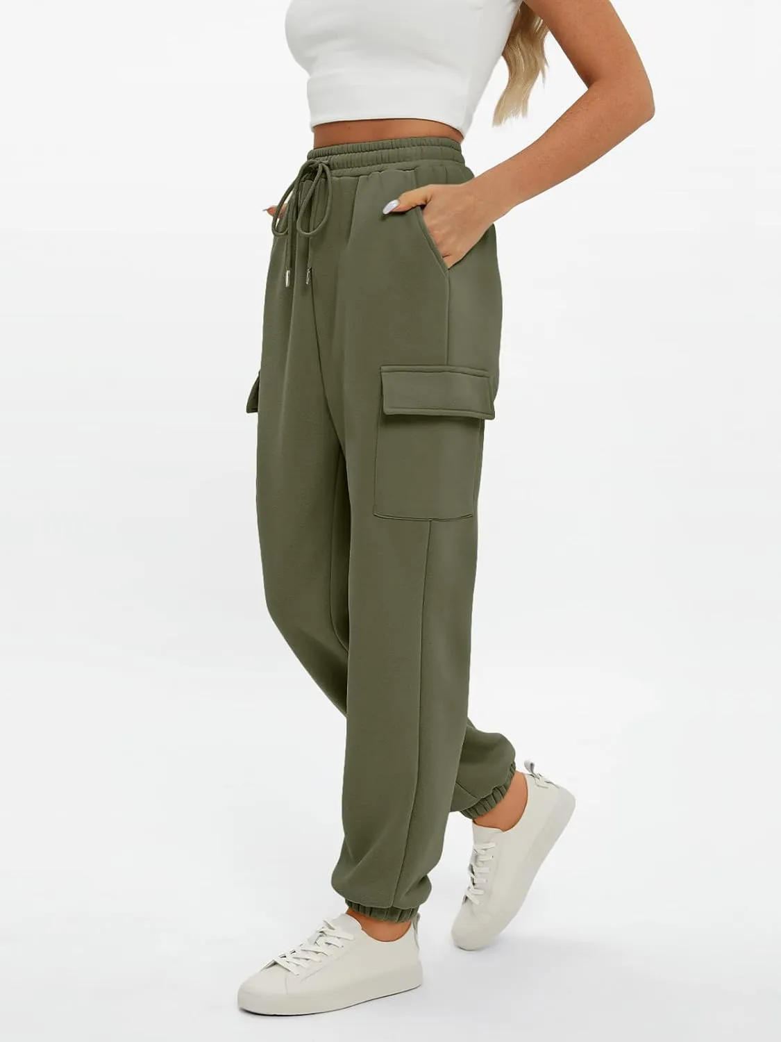 AUTOMET Womens Sweatpants Cargo Fleece Lined Baggy Athletic Jogger with Pockets 2025 Casual Trendy Pants Fall Outfits