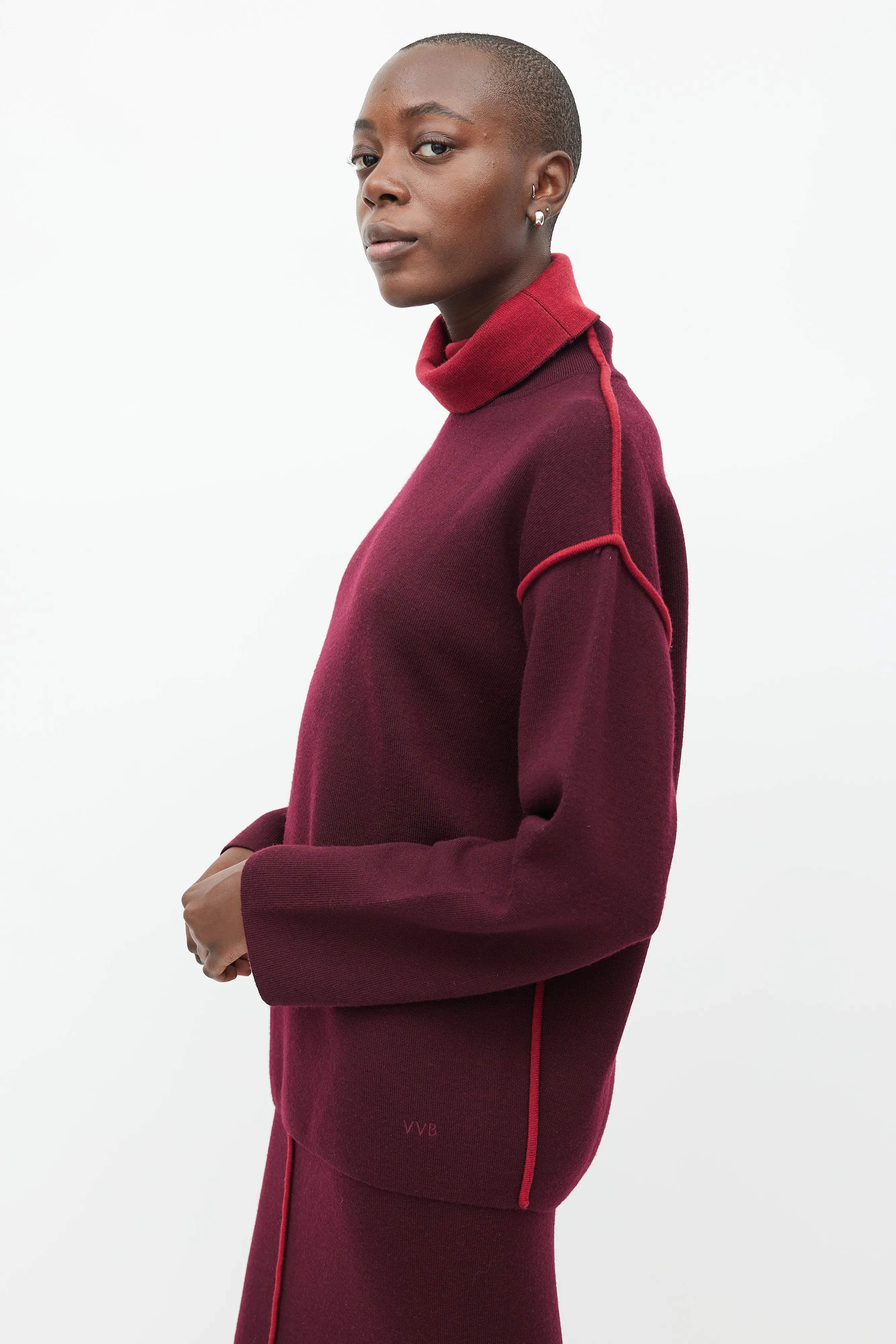 Burgundy Wool Knit Co-Ord Set