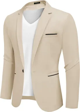 COOFANDY Men's Casual Blazers Sport Coats Slim Fit Cotton Sport Jackets 1 Button Lightweight Suit Jackets