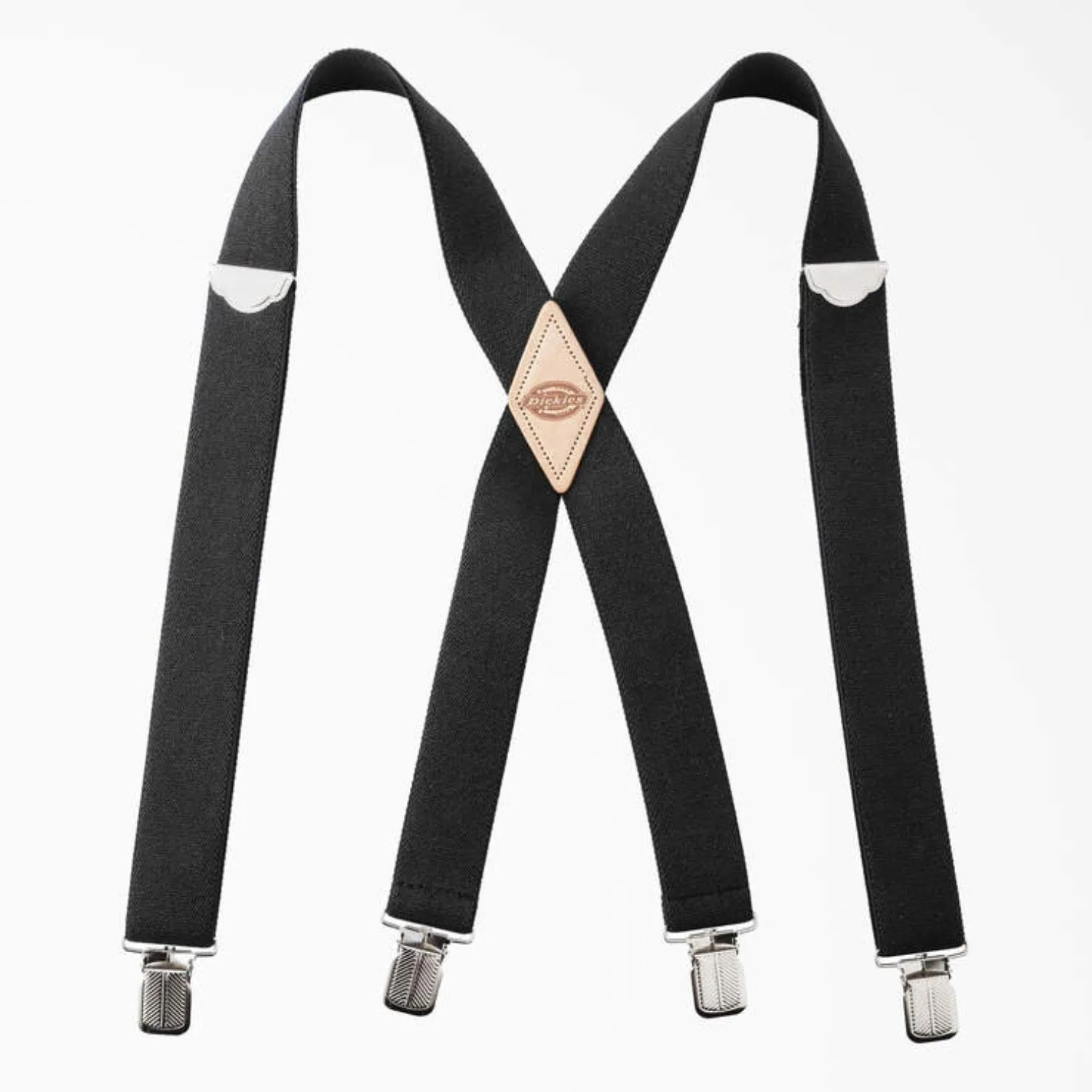 Dickies Men's 32MM X-Back Leather Logo Patch Suspender