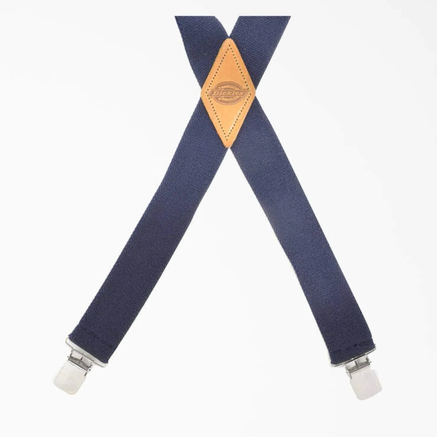 Dickies Men's 32MM X-Back Leather Logo Patch Suspender