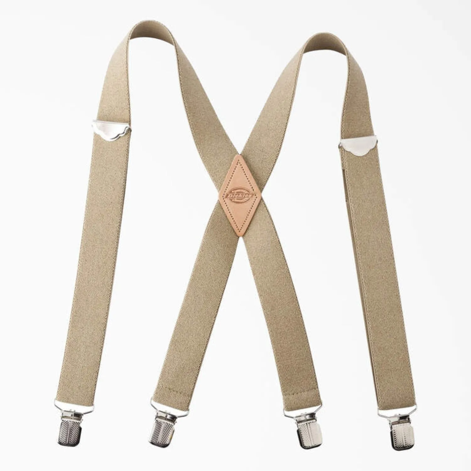 Dickies Men's 32MM X-Back Leather Logo Patch Suspender