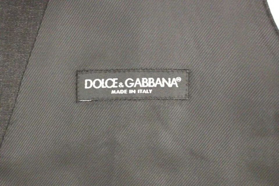 Dolce & Gabbana Gray Slim Fit Button Vest
