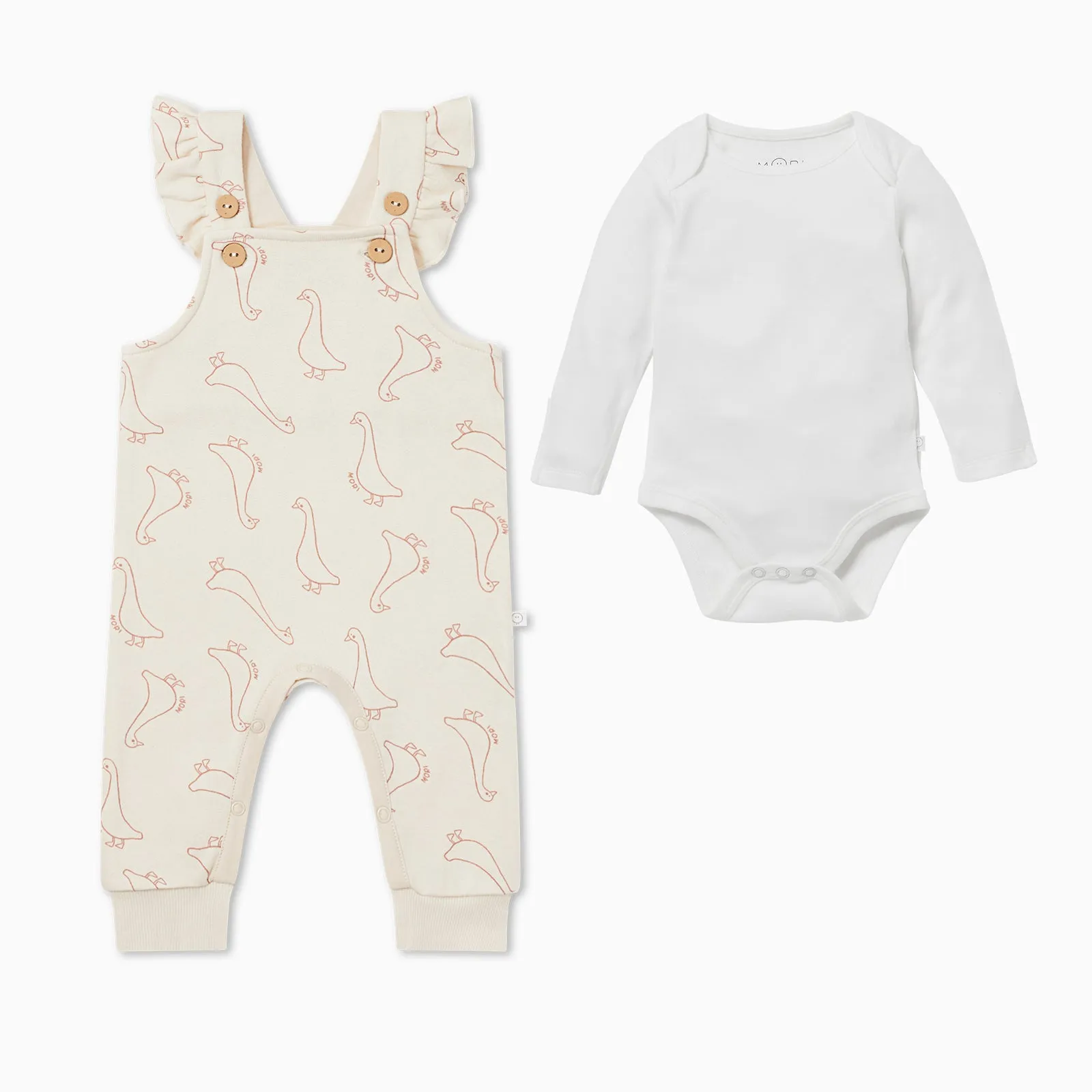 Duck Frilled Overalls & Bodysuit Outfit