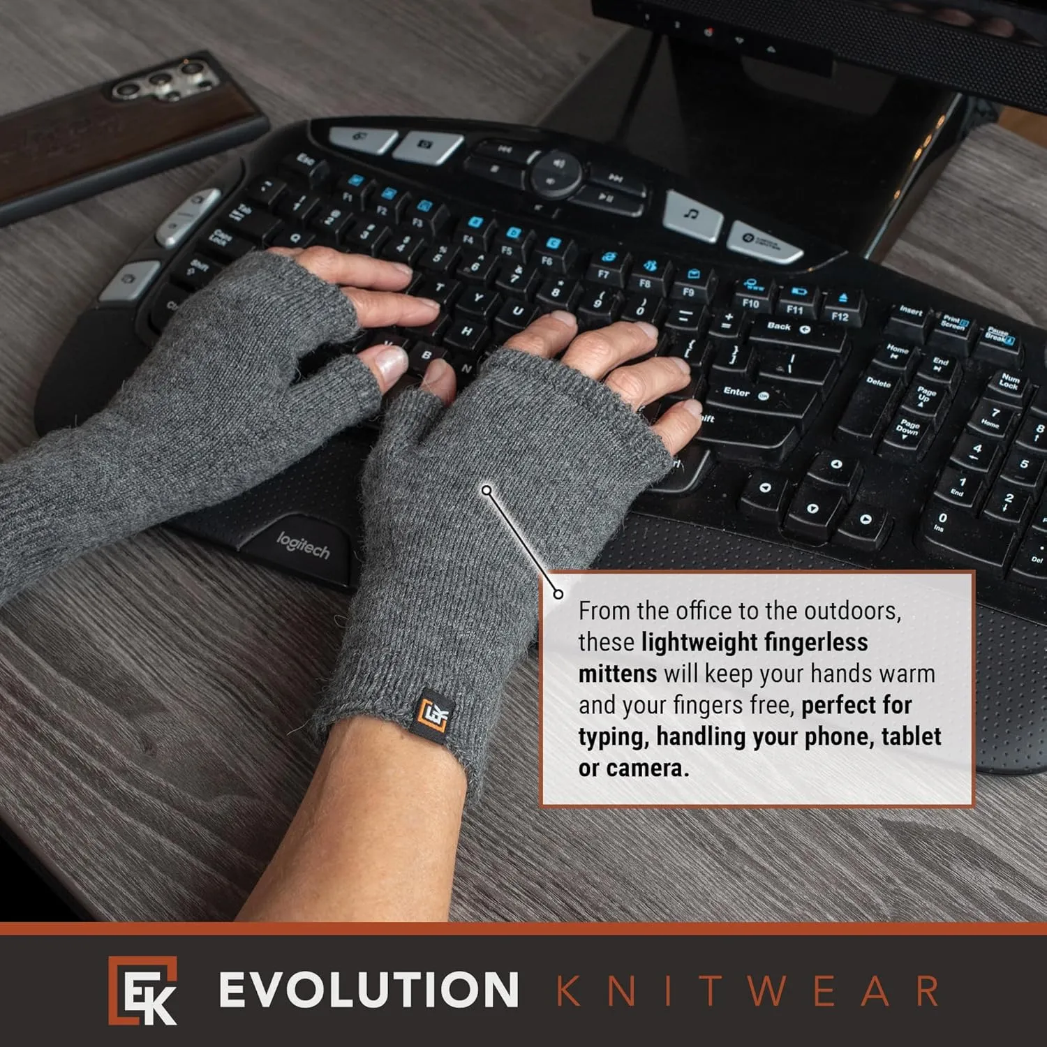 Evolution Knitwear Alpaca Knit Fingerless Mittens - Super Soft Baby Alpaca - Made in the USA - Small