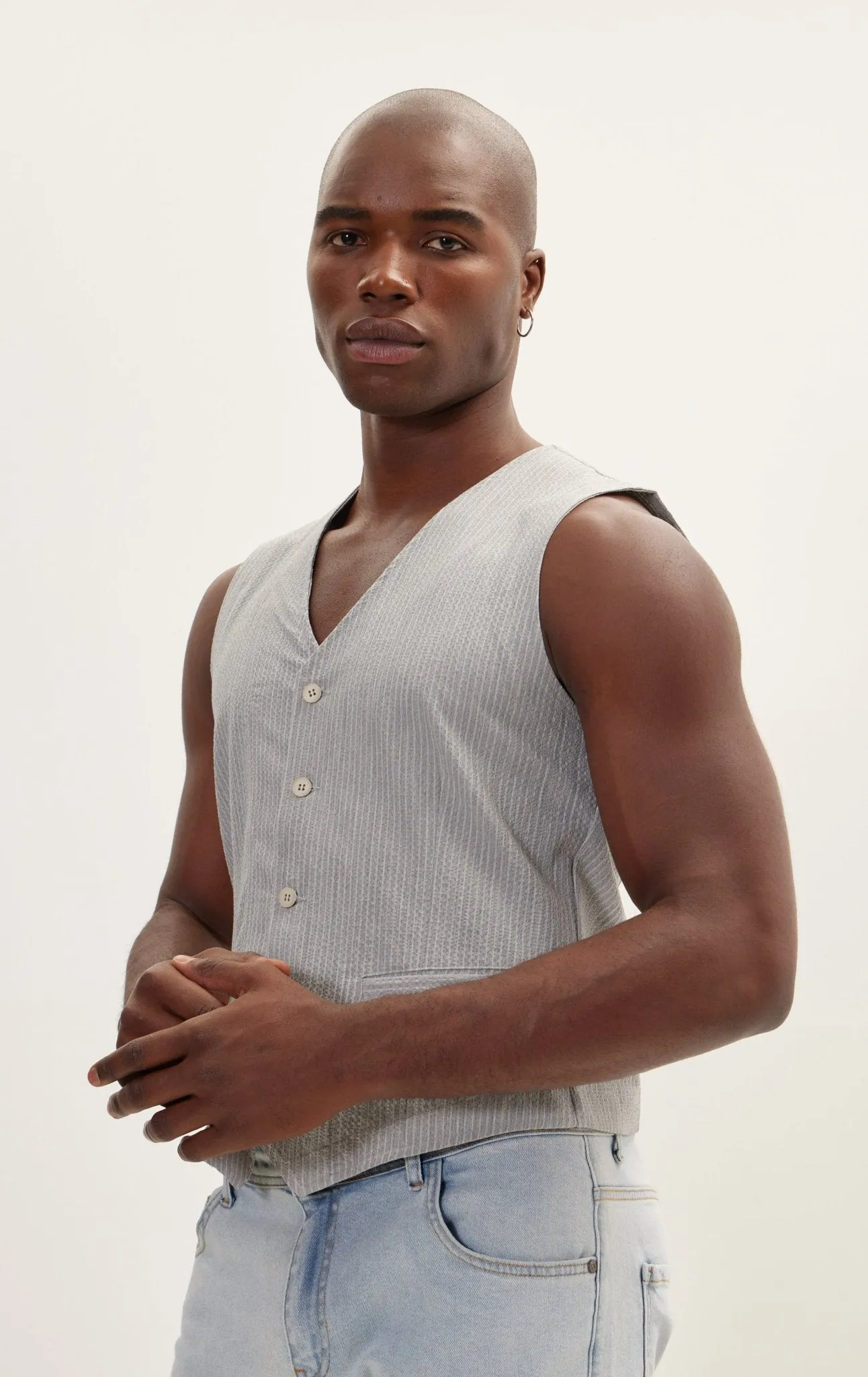 Five Button Grey Vest
