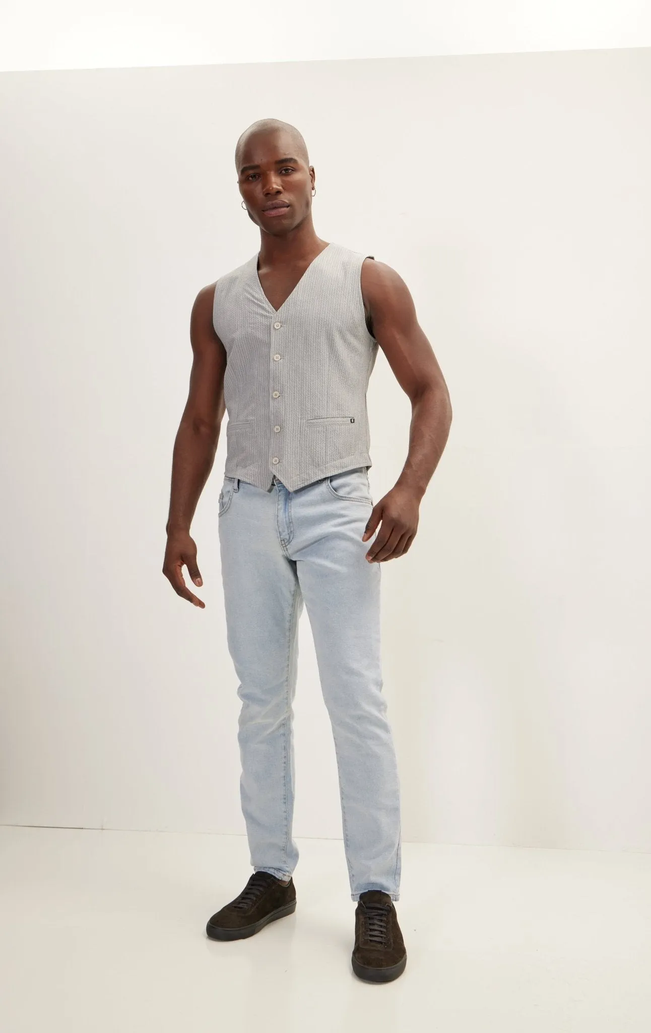 Five Button Grey Vest