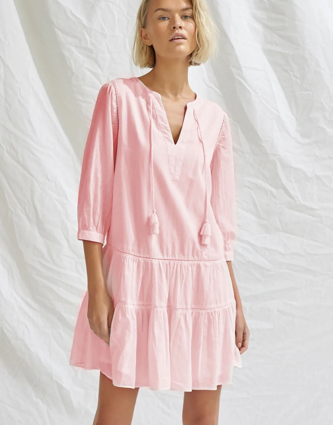 Flounce Beach Dress - Pink