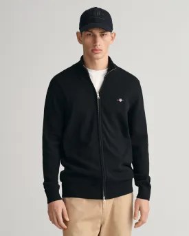 GANT - Casual Cotton Zip Cardigan, Black