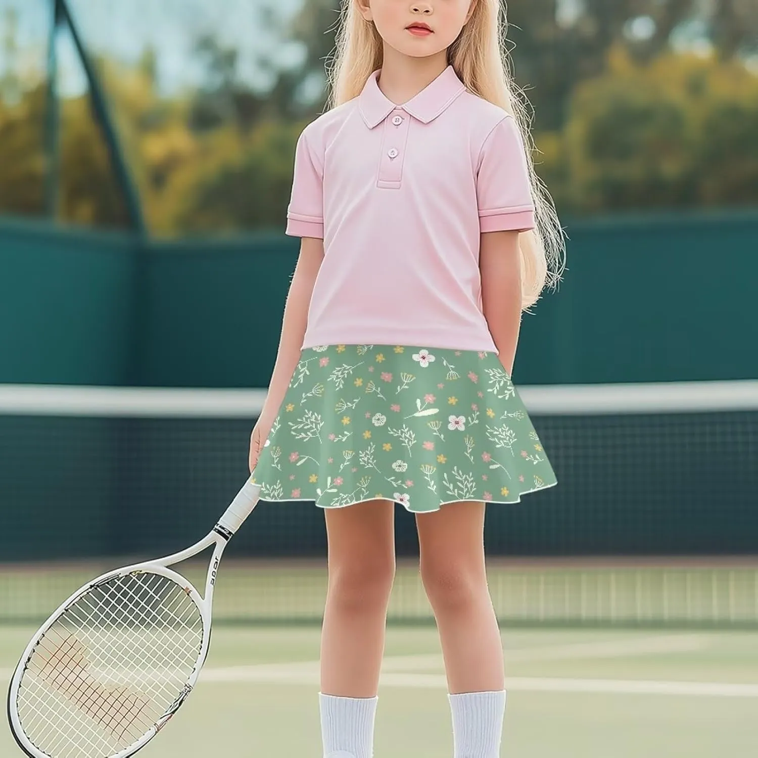 Girls Athletic Skort with Pocket 5-14 Years Sports Skirt Casual Daily Wear Outdoor Activities