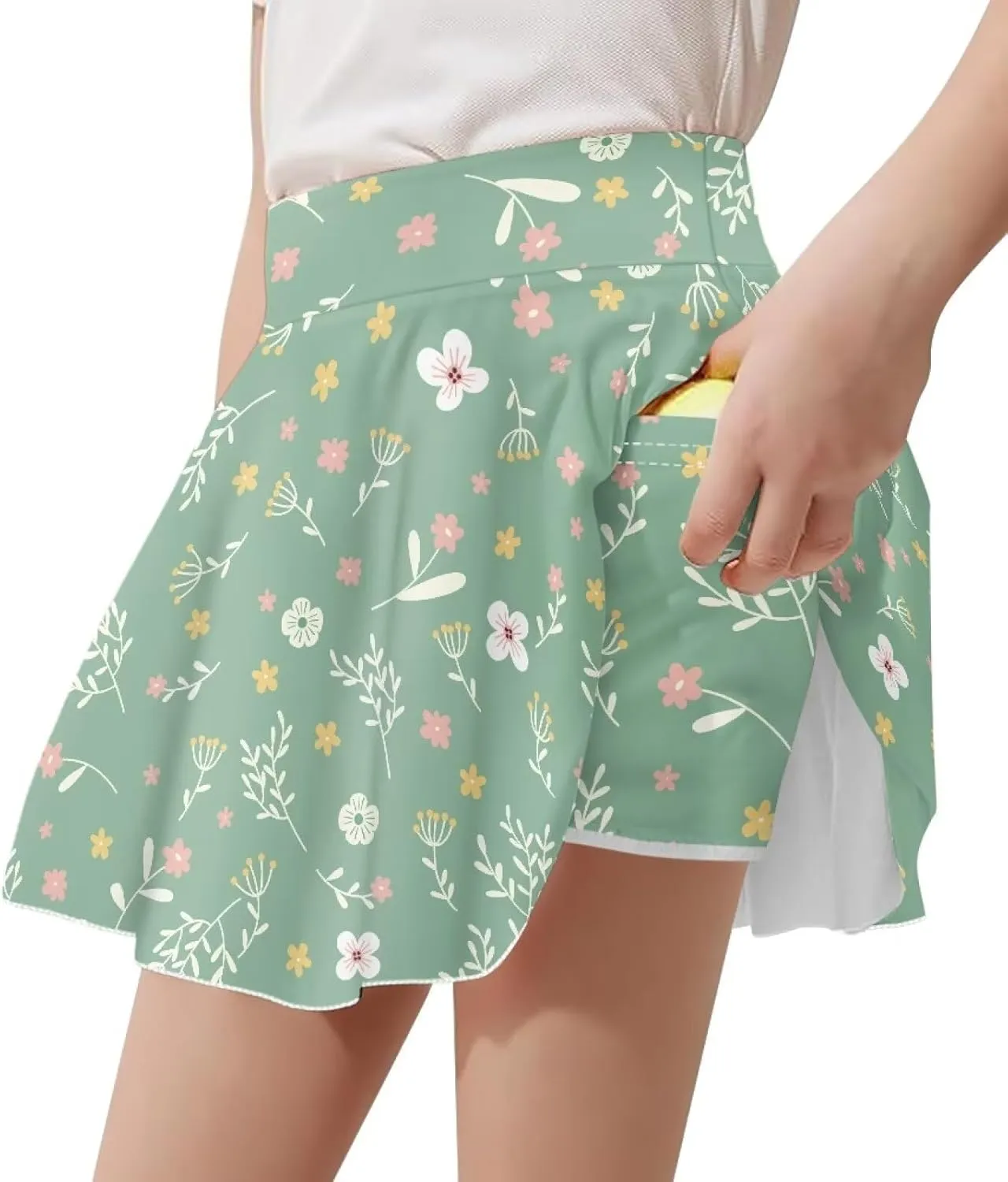 Girls Athletic Skort with Pocket 5-14 Years Sports Skirt Casual Daily Wear Outdoor Activities