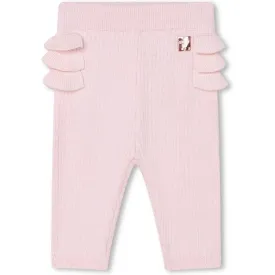 Girls Pink Kniited Leggings