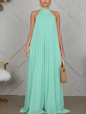 Halter Backless Chiffon Jumpsuit