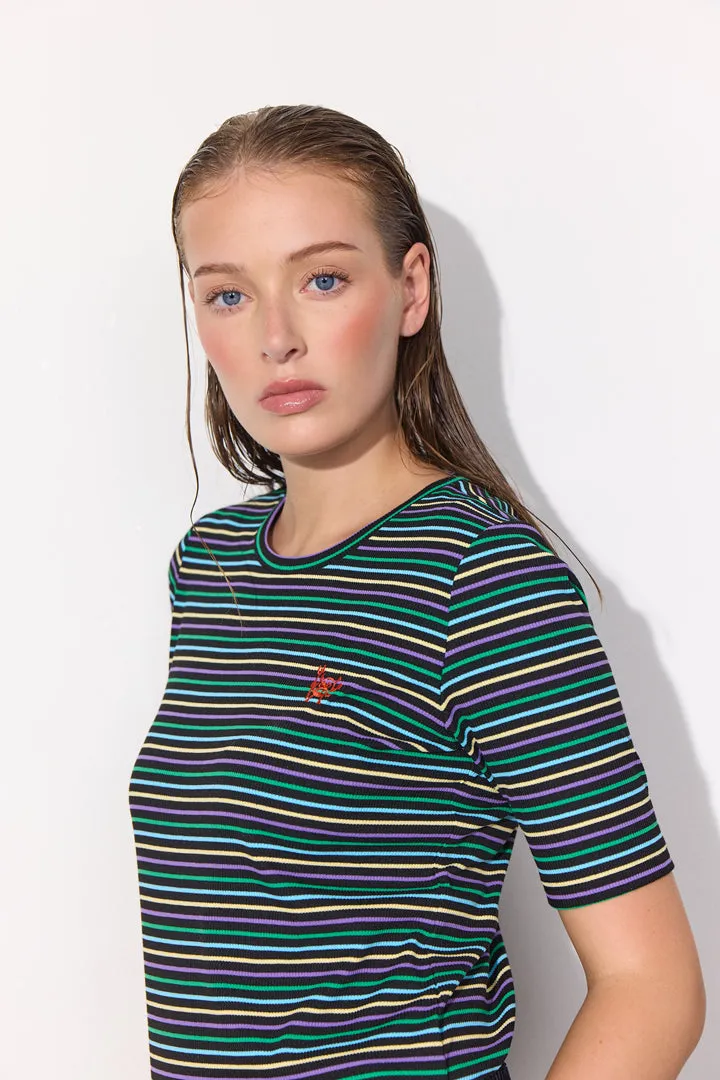 Indie T-shirt - Black striped