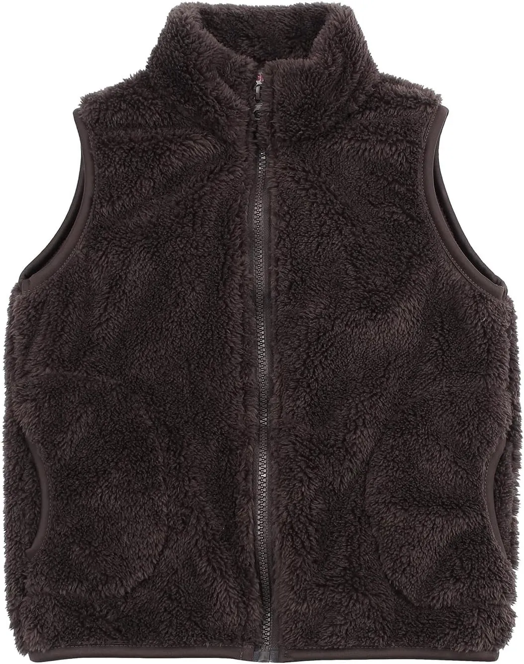 JESKIDS Girls' Boys Sherpa Fleece Vest Outwear Lightweight Solid Color Cute Jacket with Pockets 2-11 Years