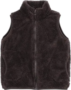 JESKIDS Girls' Boys Sherpa Fleece Vest Outwear Lightweight Solid Color Cute Jacket with Pockets 2-11 Years