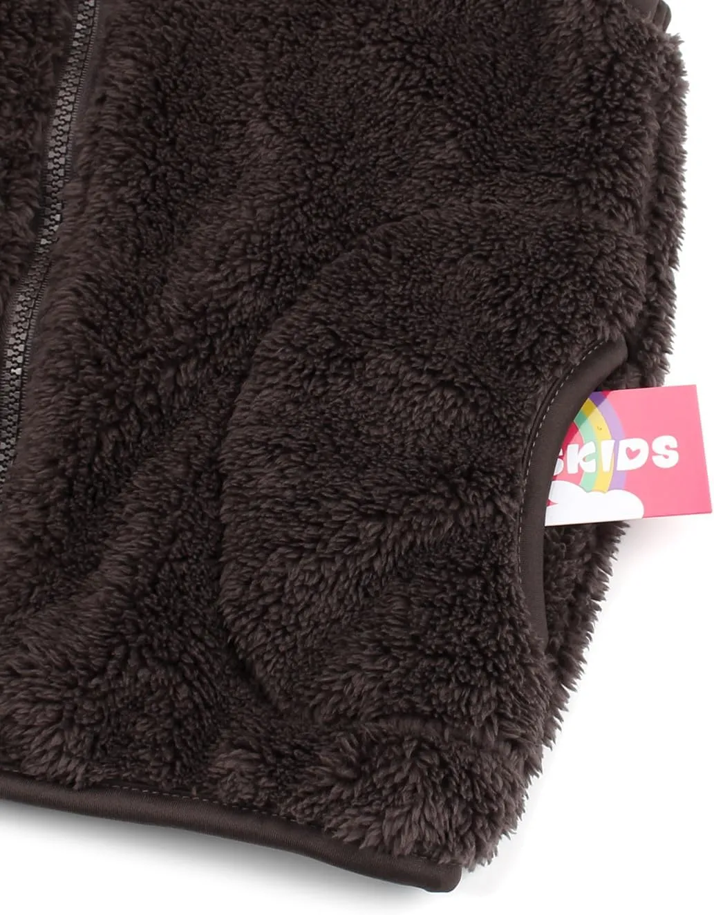 JESKIDS Girls' Boys Sherpa Fleece Vest Outwear Lightweight Solid Color Cute Jacket with Pockets 2-11 Years