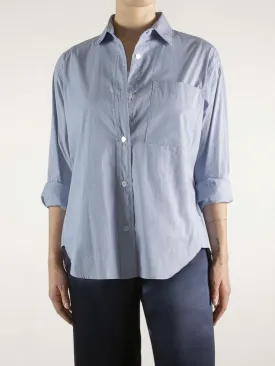 Jessie Shirt in Poplin Micro Stripe - Blue