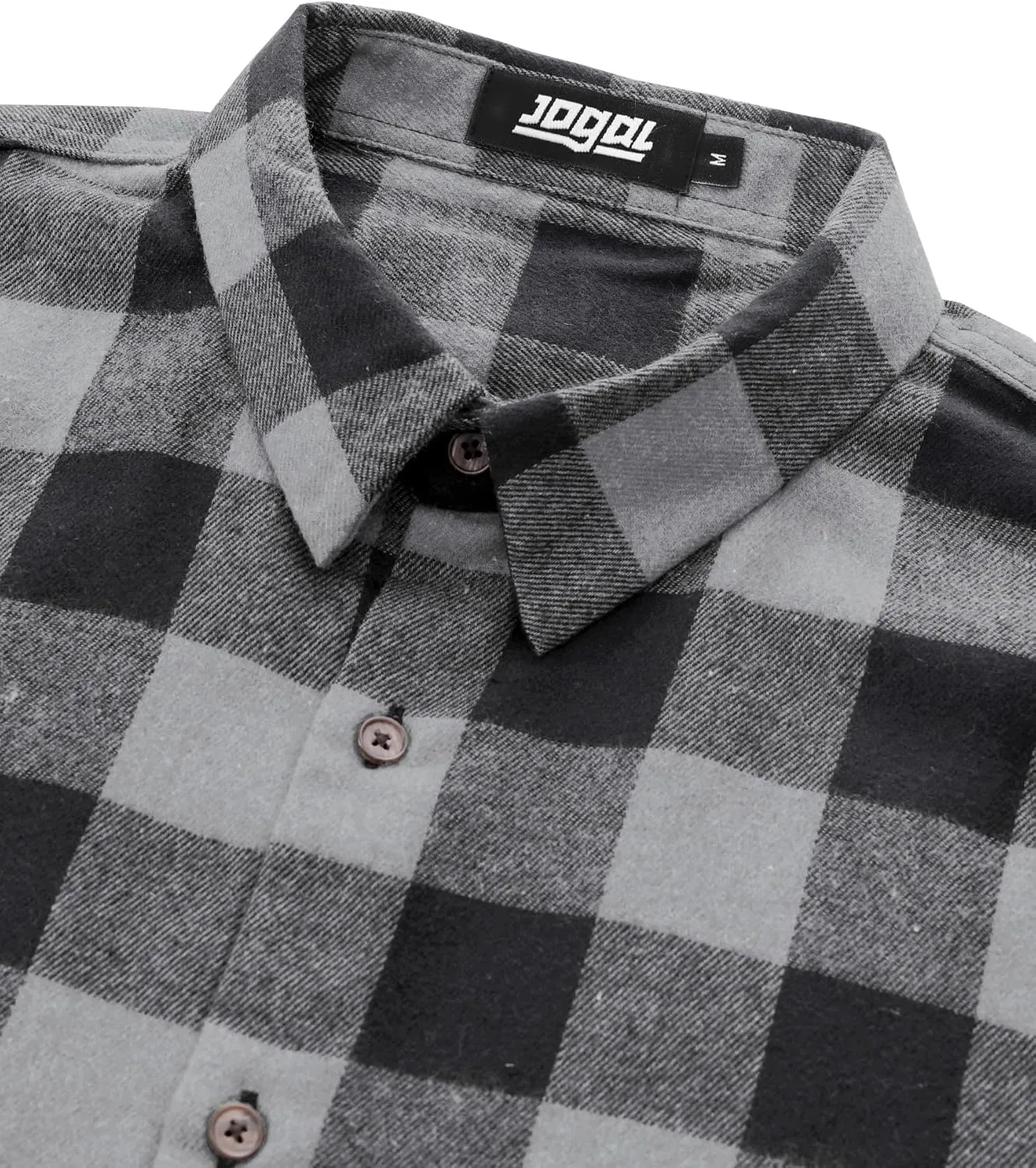 JOGAL Long Sleeve Shirts for Men Plaid Button Down Shirt Mens Casual Cotton Button Up Pocket Shirt