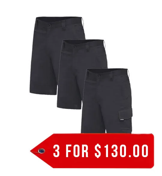 King Gee Workcool 2 Lightweight Ripstop Cargo Work Shorts (K17820-1)-3 Packs