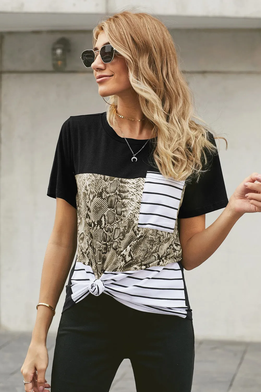 KittenAlarm - Striped Camo Pocket T-shirt Snake/Leopard Striped Camo Pocket T-shirt