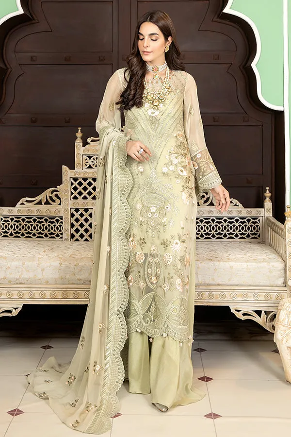 La Bella by Imrozia Embroidered Chiffon Collection – L-234 Pearl