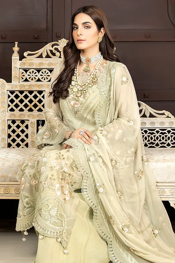 La Bella by Imrozia Embroidered Chiffon Collection – L-234 Pearl