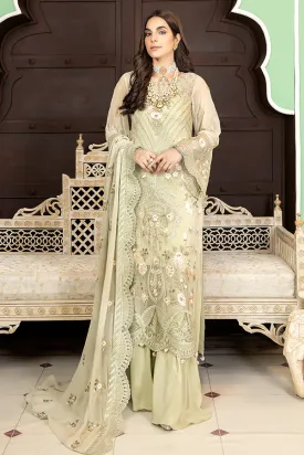 La Bella by Imrozia Embroidered Chiffon Collection – L-234 Pearl