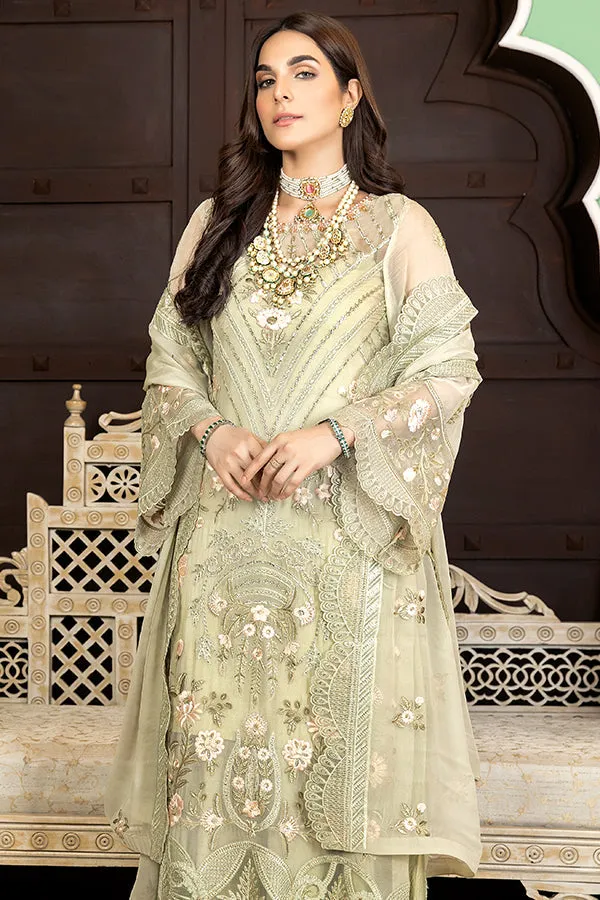 La Bella by Imrozia Embroidered Chiffon Collection – L-234 Pearl
