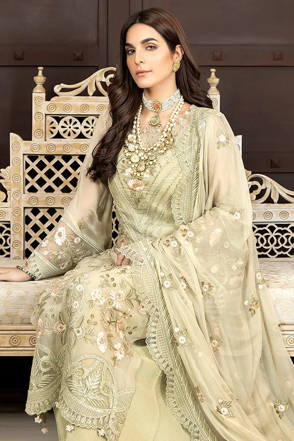 La Bella by Imrozia Embroidered Chiffon Collection – L-234 Pearl