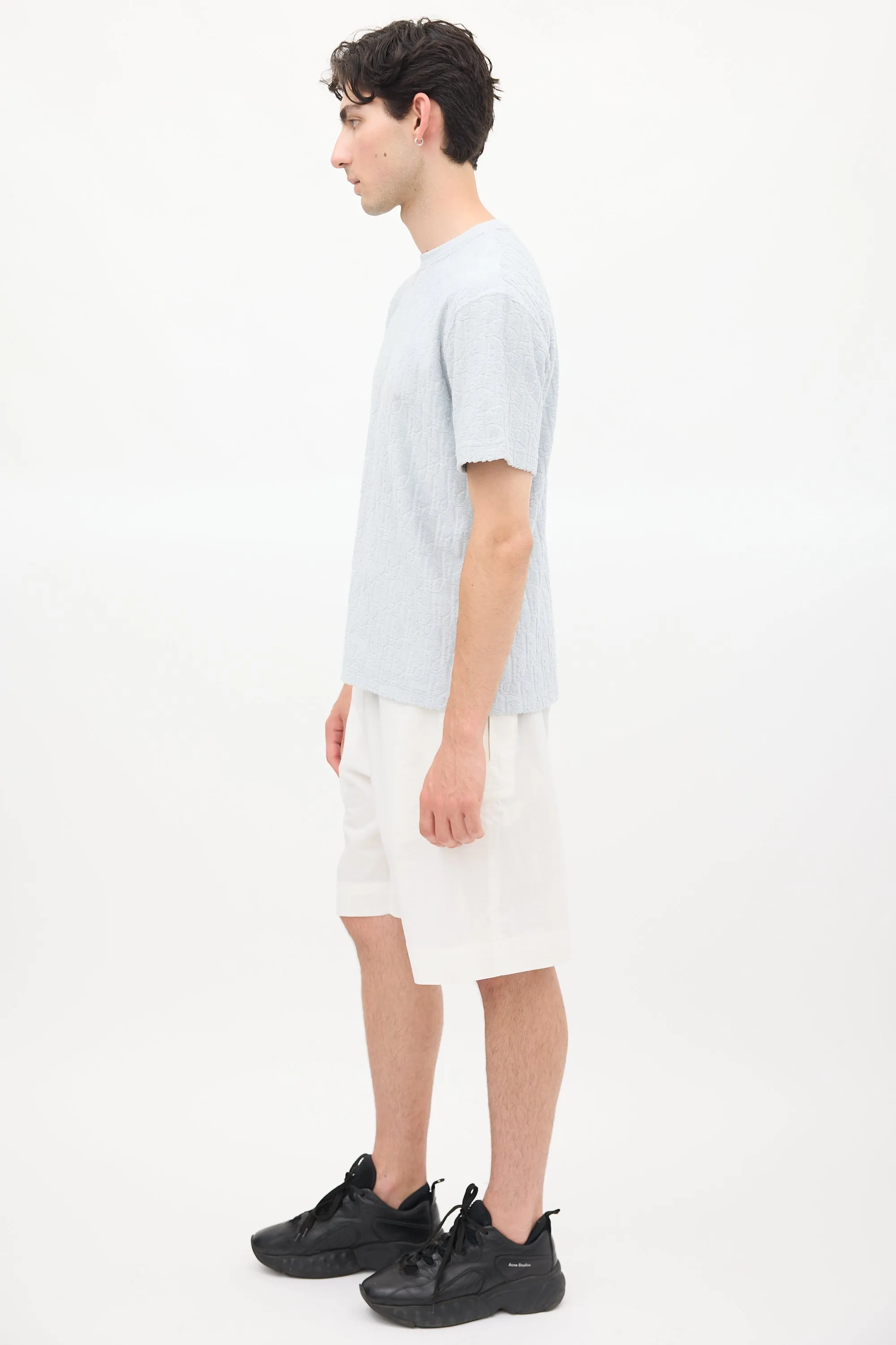 Light Blue Terry Oblique T-Shirt