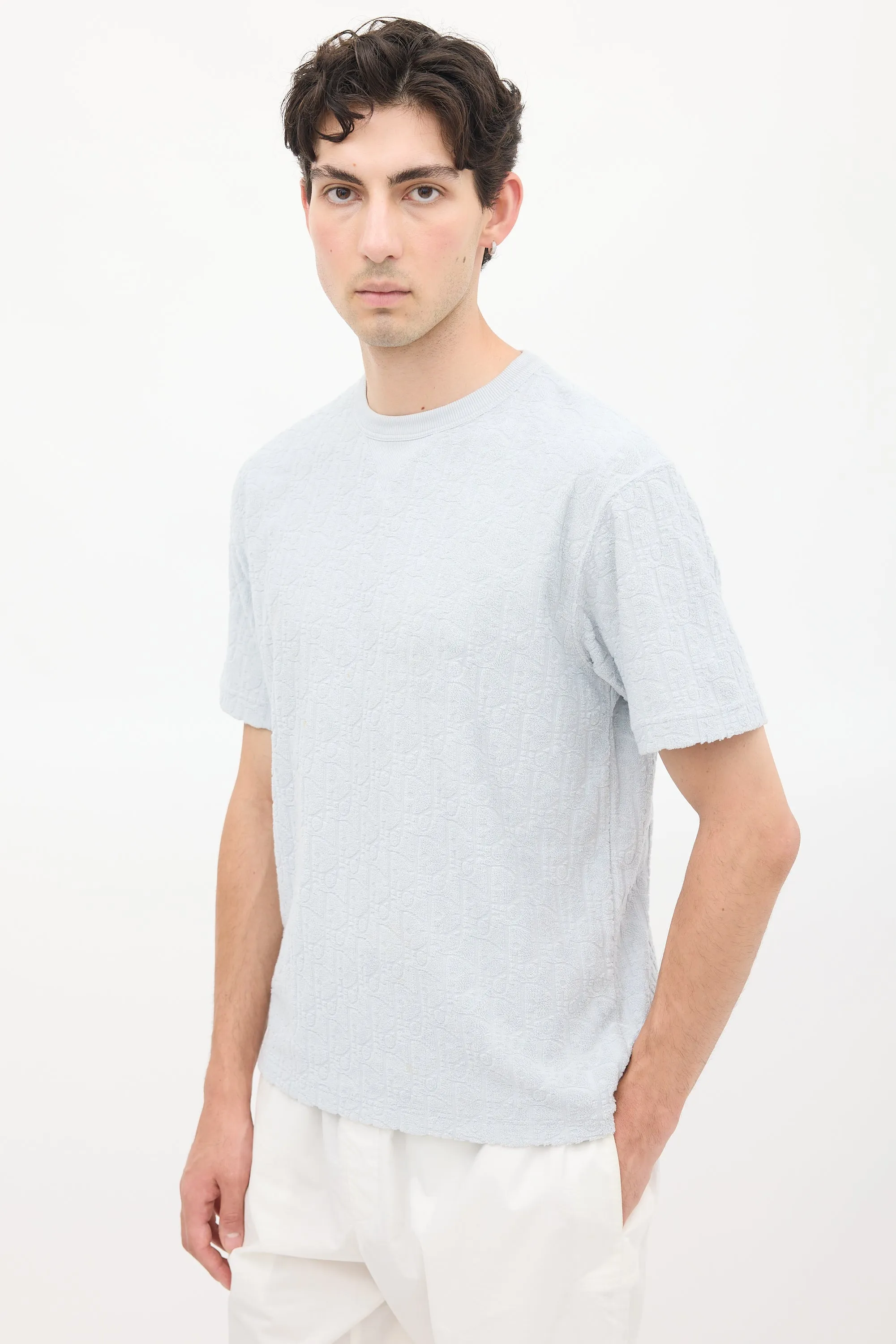 Light Blue Terry Oblique T-Shirt