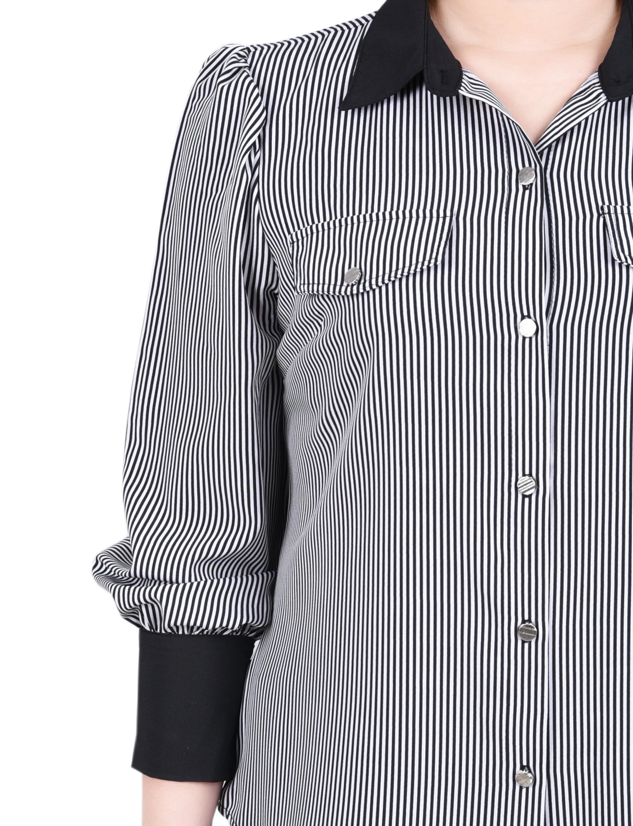 Long Sleeve Colorblocked Blouse