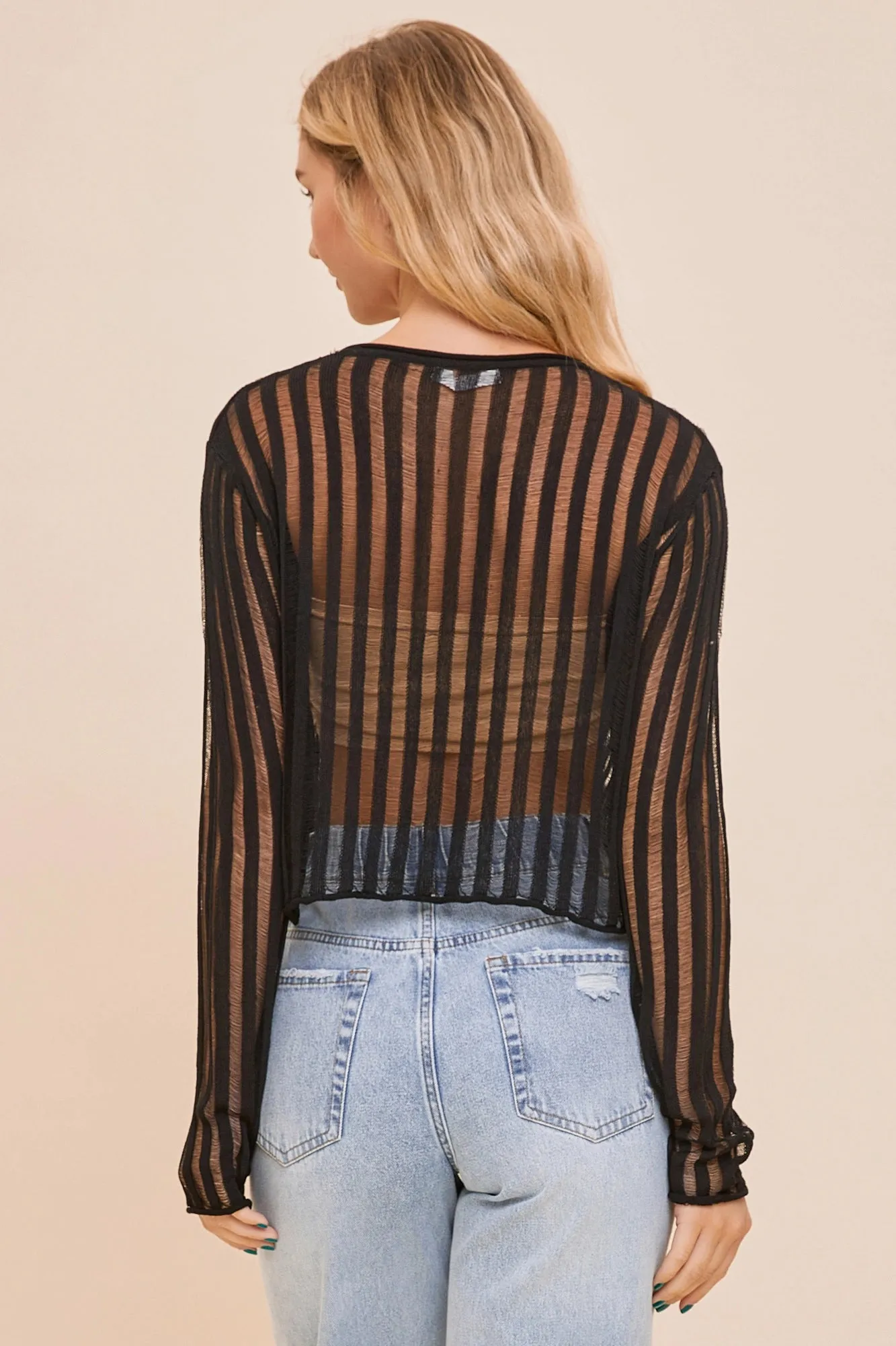 Long Sleeve Distressed Top